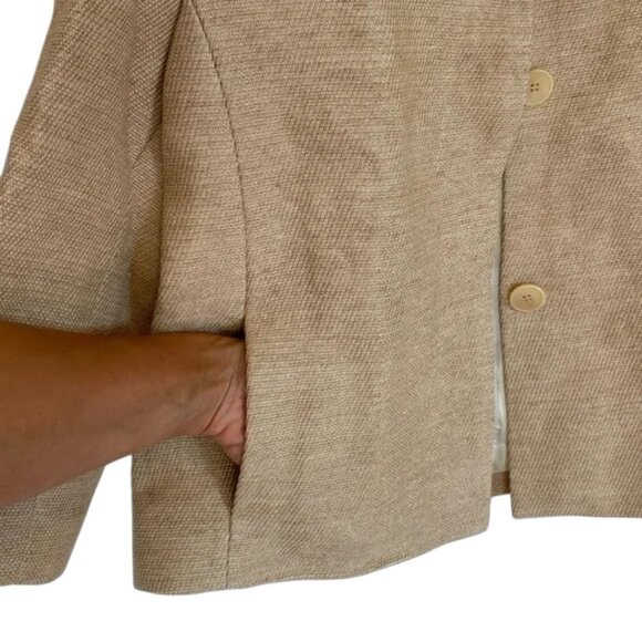 Maje cropped blazer tan women’s size 38 - Picture 3 of 12